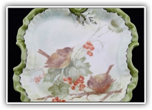 Beverly Harris - Bird Plate with Green Edge